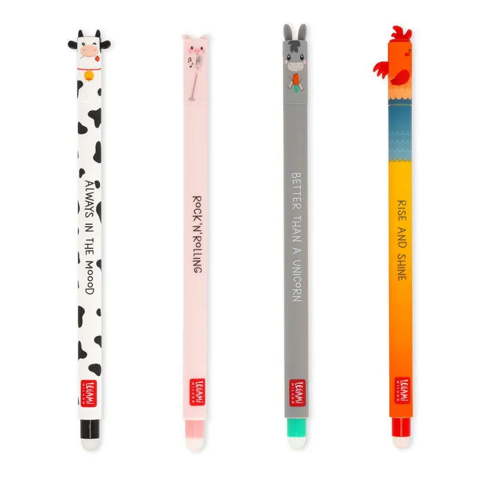 Erasable Gel Pens: Farm Sweet Farm - 4 Pack