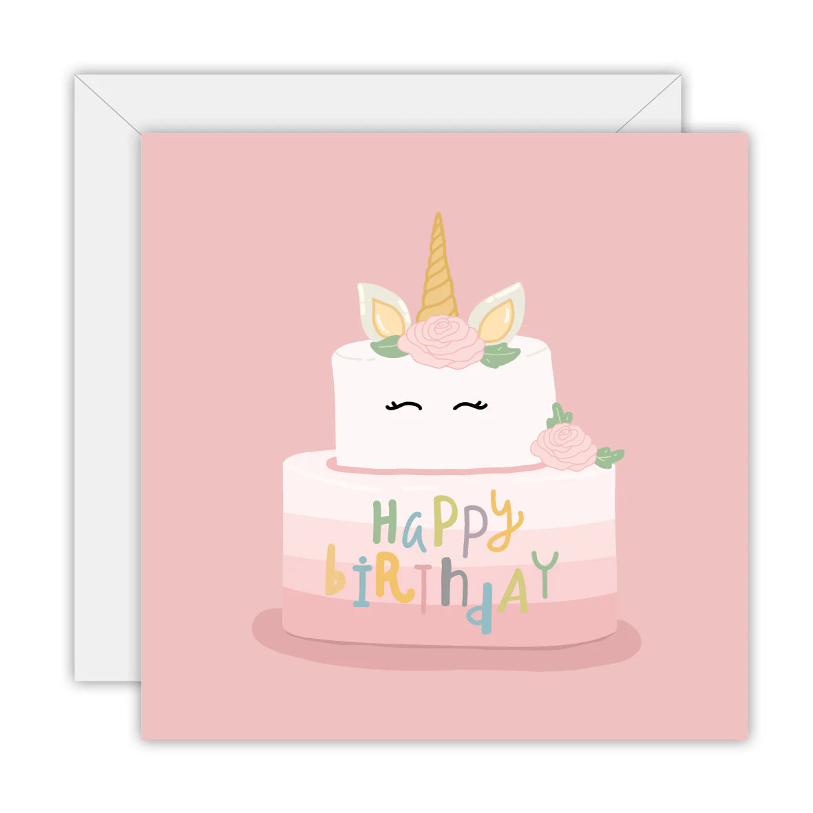 Greeting Card: Happy Birthday Unicorn Cake