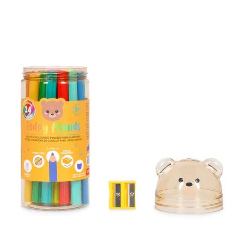 Teddy Friends - Coloured Pencils with Sharpener