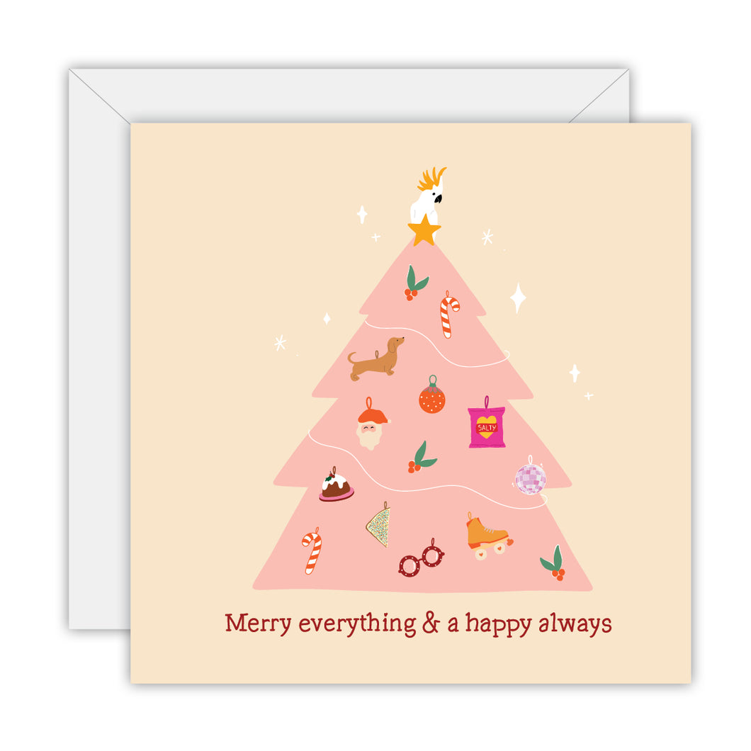 Christmas Card: Merry Everything and Happy Always - Tree