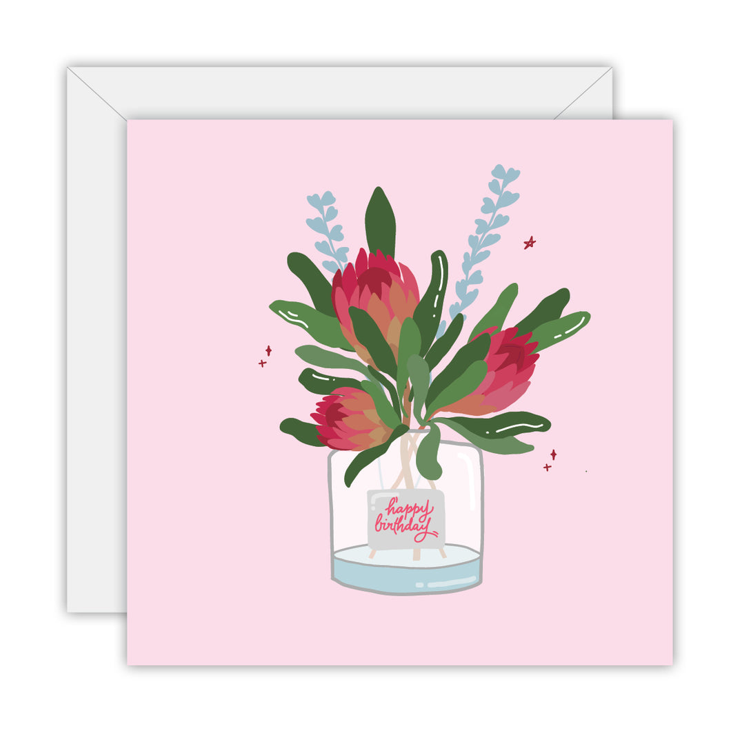Greeting Card: Happy Birthday - Protea