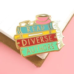 Jubly-Umph Enamel Pin: Read Diverse Authors