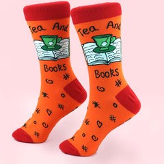 Jubly-Umph Socks: Tea & Books